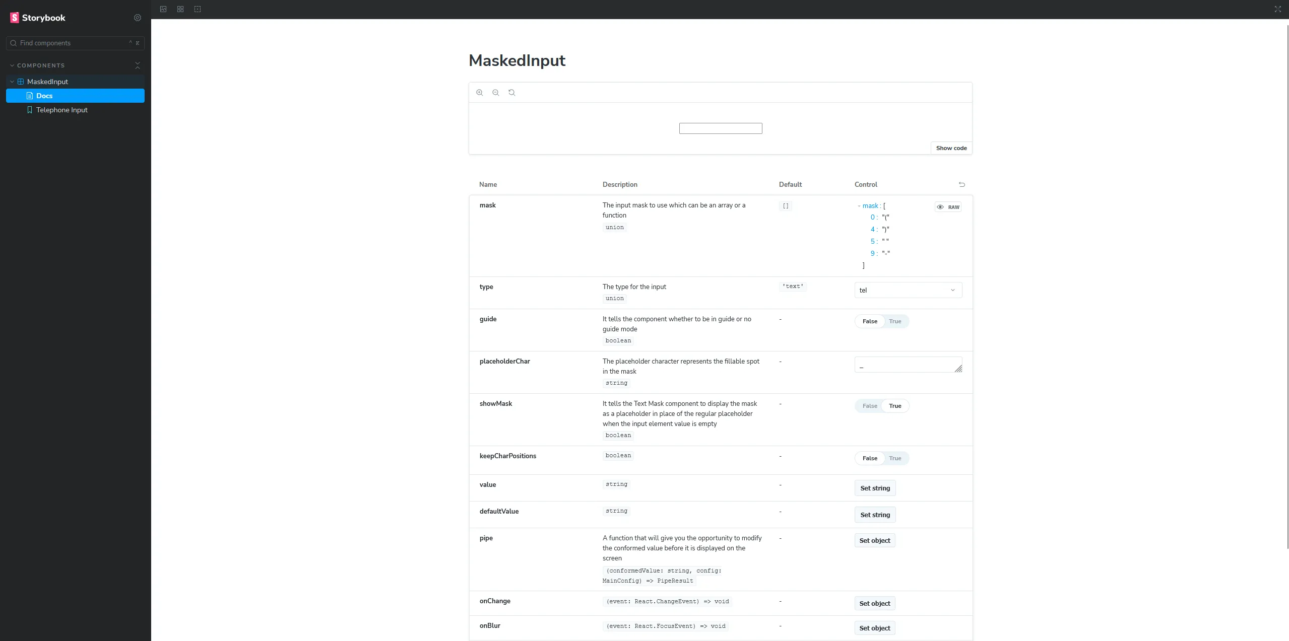 React Masked Input